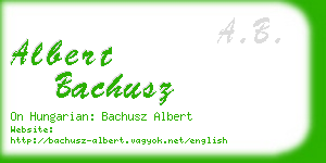 albert bachusz business card